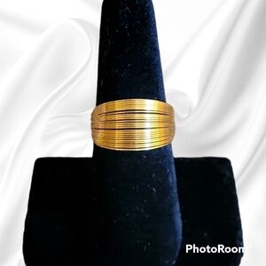 3/$30 Goldtone Layered Stacked Wire Cuff Adjustable Ring